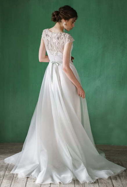 Свадебное платье Antonia. Силуэт А-силуэт. Цвет Белый / Молочный. Вид 2