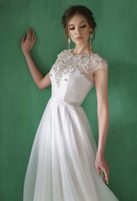 Свадебное платье Antonia. Силуэт А-силуэт. Цвет Белый / Молочный. Вид 3