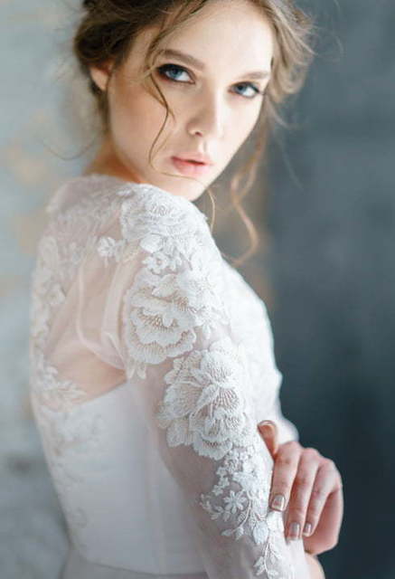 Свадебное платье Rauza. Силуэт А-силуэт, Прямое. Цвет Белый / Молочный. Вид 6