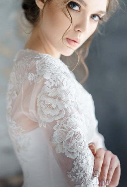 Свадебное платье Rauza. Силуэт А-силуэт, Прямое. Цвет Белый / Молочный. Вид 8