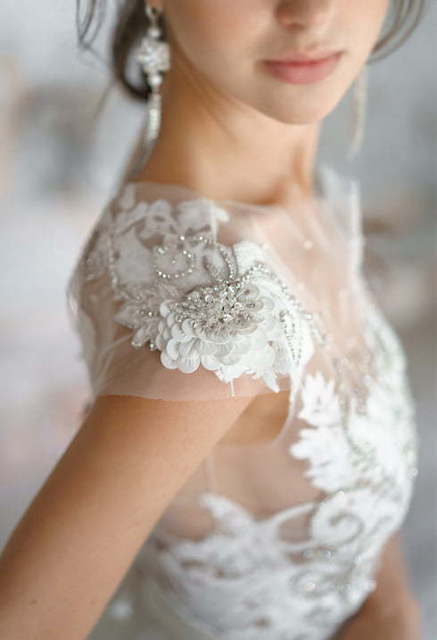 Свадебное платье Flania. Силуэт А-силуэт, Прямое. Цвет Белый / Молочный. Вид 4