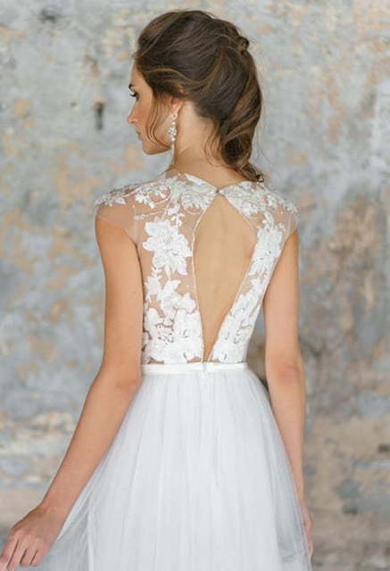 Свадебное платье Flania. Силуэт А-силуэт, Прямое. Цвет Белый / Молочный. Вид 9