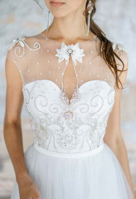 Свадебное платье Felice. Силуэт А-силуэт, Прямое. Цвет Белый / Молочный. Вид 3