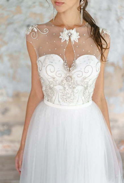 Свадебное платье Felice. Силуэт А-силуэт, Прямое. Цвет Белый / Молочный. Вид 6