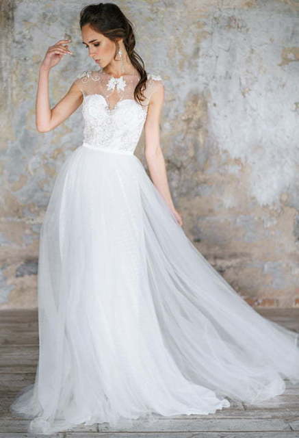 Свадебное платье Felice. Силуэт А-силуэт, Прямое. Цвет Белый / Молочный. Вид 7