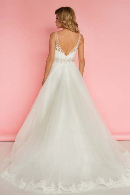 Свадебное платье 920. Силуэт А-силуэт. Цвет Белый / Молочный. Вид 2