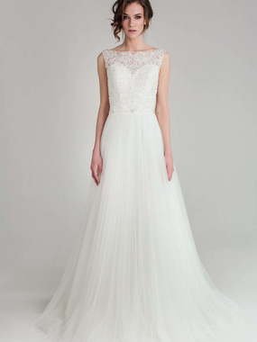 Свадебное платье 934. Силуэт А-силуэт. Цвет Белый / Молочный. Вид 1