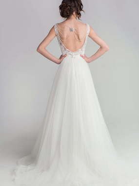 Свадебное платье 934. Силуэт А-силуэт. Цвет Белый / Молочный. Вид 2