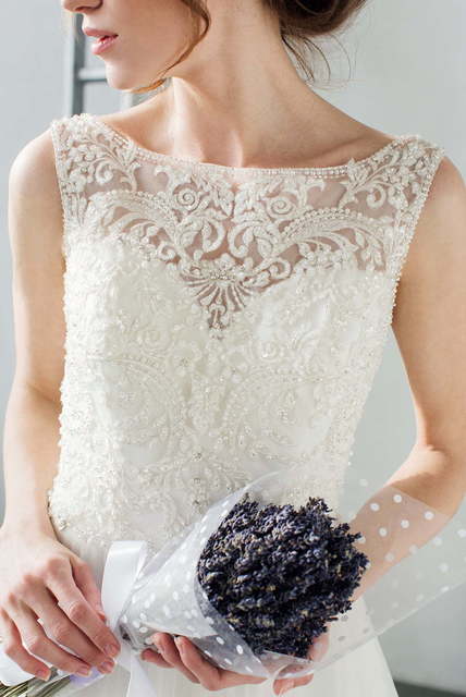 Свадебное платье 934. Силуэт А-силуэт. Цвет Белый / Молочный. Вид 4