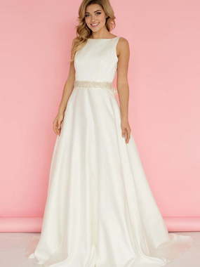 Свадебное платье 857. Силуэт А-силуэт. Цвет Белый / Молочный. Вид 1