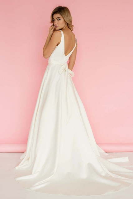 Свадебное платье 857. Силуэт А-силуэт. Цвет Белый / Молочный. Вид 2