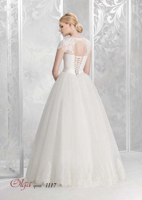 Свадебное платье 1117. Силуэт Пышное, А-силуэт. Цвет Белый / Молочный. Вид 2