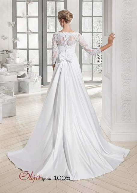 Свадебное платье 1005. Силуэт А-силуэт. Цвет Белый / Молочный. Вид 2