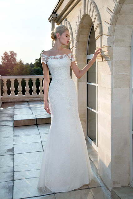 Свадебное платье 1216. Силуэт А-силуэт, Рыбка. Цвет Белый / Молочный. Вид 2