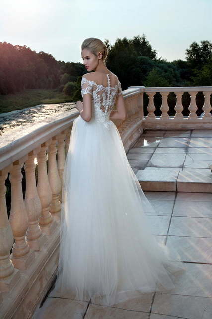 Свадебное платье 1216. Силуэт А-силуэт, Рыбка. Цвет Белый / Молочный. Вид 3