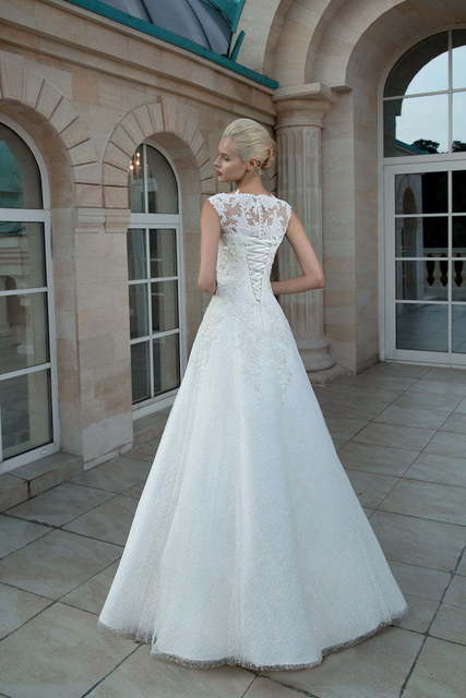 Свадебное платье 1220. Силуэт А-силуэт. Цвет Белый / Молочный. Вид 2