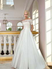 Свадебное платье 1225. Силуэт А-силуэт. Цвет Белый / Молочный. Вид 1