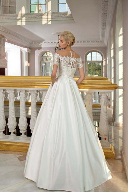 Свадебное платье 1225. Силуэт А-силуэт. Цвет Белый / Молочный. Вид 2