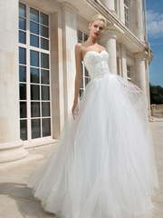 Свадебное платье 1227. Силуэт А-силуэт. Цвет Белый / Молочный. Вид 1