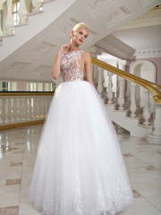 Свадебное платье 1250. Силуэт Пышное, А-силуэт. Цвет Белый / Молочный. Вид 1