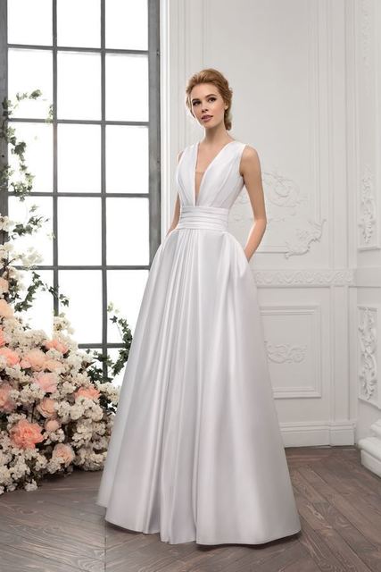 Свадебное платье 1169. Силуэт А-силуэт. Цвет Белый / Молочный. Вид 1