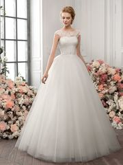 Свадебное платье 1172. Силуэт Пышное, А-силуэт. Цвет Белый / Молочный. Вид 1