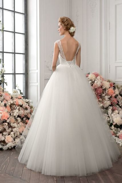 Свадебное платье 1172. Силуэт Пышное, А-силуэт. Цвет Белый / Молочный. Вид 2