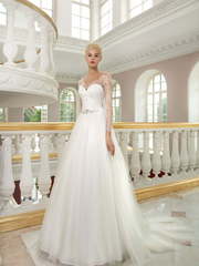 Свадебное платье 1229. Силуэт А-силуэт. Цвет Белый / Молочный. Вид 1