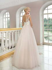 Свадебное платье 1247. Силуэт А-силуэт. Цвет Айвори / Капучино, Персик / Оранжевый, оттенки Розового. Вид 2