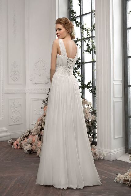 Свадебное платье 1170. Силуэт Греческий, А-силуэт, Прямое. Цвет Белый / Молочный. Вид 2