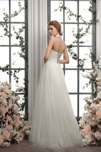 Свадебное платье 1173. Силуэт Греческий, А-силуэт, Прямое. Цвет Белый / Молочный. Вид 2