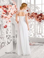 Свадебное платье 904. Силуэт А-силуэт, Прямое, Греческий. Цвет Белый / Молочный. Вид 2