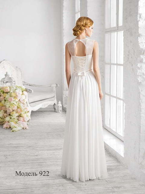 Свадебное платье 922. Силуэт А-силуэт, Прямое. Цвет Белый / Молочный. Вид 2
