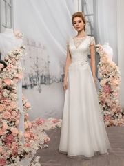 Свадебное платье 1156. Силуэт А-силуэт, Прямое. Цвет Белый / Молочный, Айвори / Капучино. Вид 1