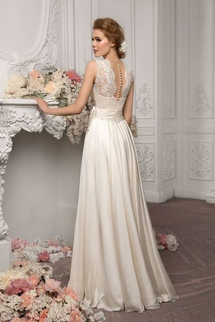 Свадебное платье 1178. Силуэт А-силуэт. Цвет Айвори / Капучино. Вид 2