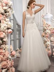 Свадебное платье 1184. Силуэт А-силуэт. Цвет Белый / Молочный. Вид 1