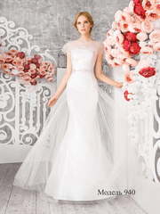 Свадебное платье 940. Силуэт А-силуэт, Рыбка. Цвет Белый / Молочный. Вид 1