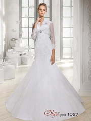 Свадебное платье 1027. Силуэт А-силуэт, Рыбка. Цвет Белый / Молочный. Вид 1