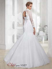 Свадебное платье 1027. Силуэт А-силуэт, Рыбка. Цвет Белый / Молочный. Вид 2