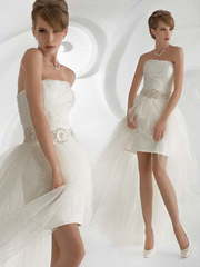 Свадебное платье 419. Силуэт А-силуэт, Прямое. Цвет Белый / Молочный, Айвори / Капучино. Вид 2