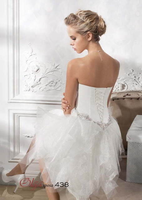 Свадебное платье 438. Силуэт А-силуэт. Цвет Белый / Молочный. Вид 2