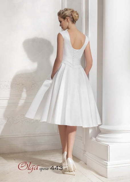 Свадебное платье 443. Силуэт А-силуэт. Цвет Белый / Молочный. Вид 2