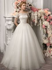 Свадебное платье 1177. Силуэт Пышное, А-силуэт. Цвет Белый / Молочный, Айвори / Капучино. Вид 1