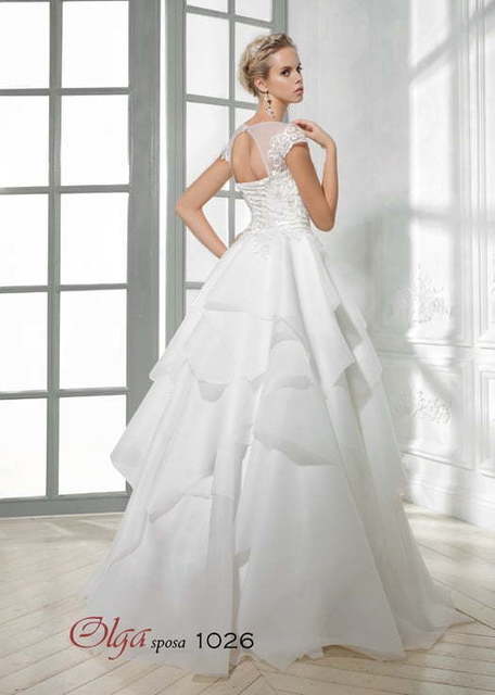 Свадебное платье 1026. Силуэт Пышное, А-силуэт. Цвет Белый / Молочный. Вид 2