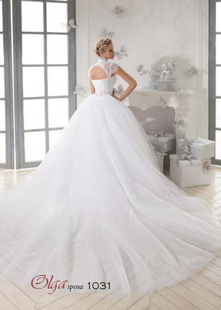 Свадебное платье 1031. Силуэт Пышное, А-силуэт. Цвет Белый / Молочный. Вид 2