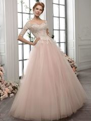 Свадебное платье 1185. Силуэт Пышное, А-силуэт. Цвет оттенки Розового. Вид 1