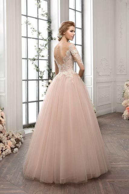 Свадебное платье 1185. Силуэт Пышное, А-силуэт. Цвет оттенки Розового. Вид 2