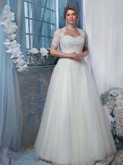 Свадебное платье 2008. Силуэт А-силуэт. Цвет Белый / Молочный. Вид 1