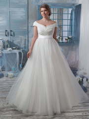 Свадебное платье 2004. Силуэт А-силуэт. Цвет Белый / Молочный. Вид 1