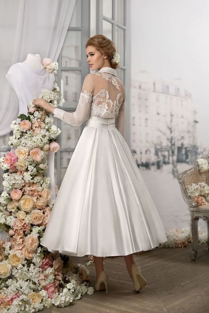 Свадебное платье 447. Силуэт А-силуэт. Цвет Айвори / Капучино, Белый / Молочный. Вид 2